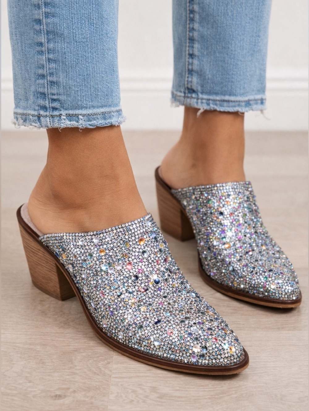 Rhinestone Mules Slip-on Shoes